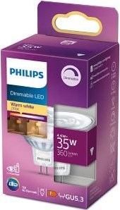 Philips led spot mr16 gu5.3 12v 4,6-35w 2700k dimbaar blister - 5104245