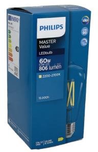 Philips led st64 e27 5,9-60w filament helder dimtone - led3804