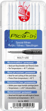 Billede et refill sæt | 10x hvid | vandtæt | adry 4043 | 10 pen sæt | 1 stk - 4043 - 4043