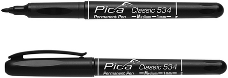 Pica 533 46 permanent pen | 0,7mm | rond | zwart | 10 stuks - pi53346
