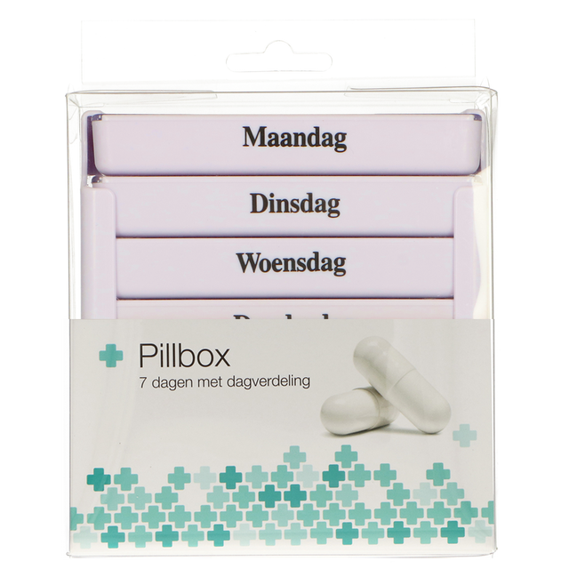 Jvdl pilleæske uge 4 rum pr. dag hvid