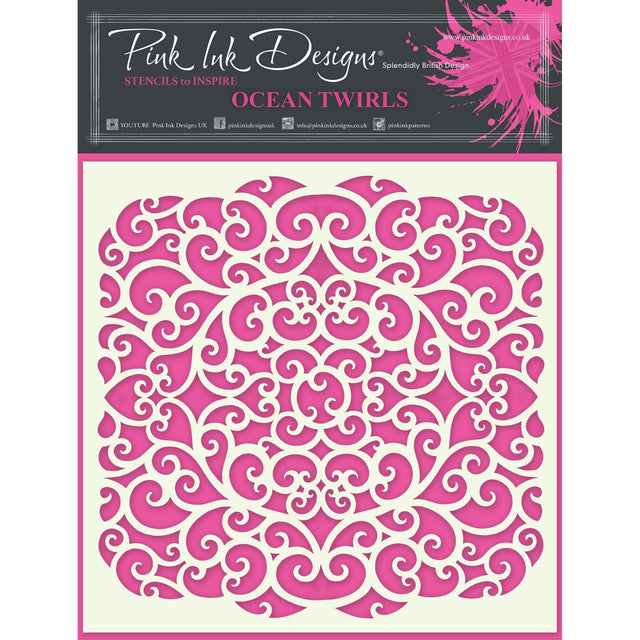 Pink blækdesigns • stencil ocean twirls