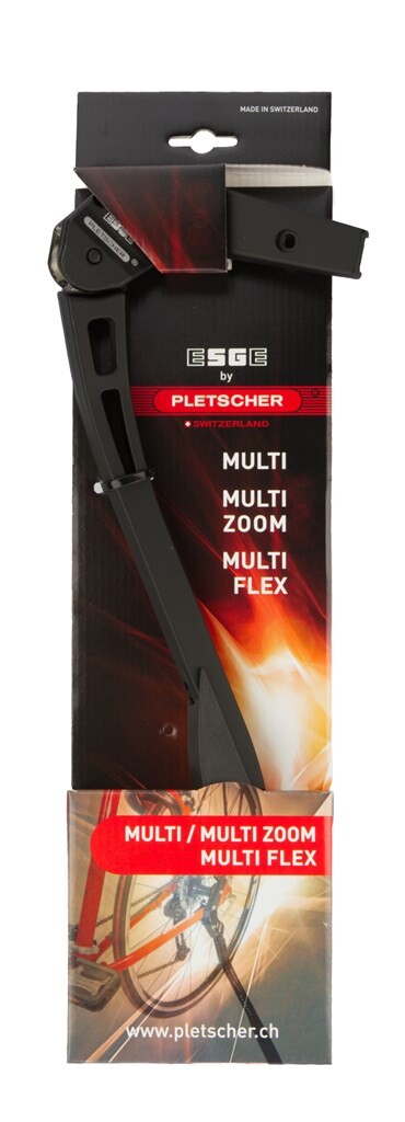 Pletscher esge sidestativ multi zoom justerbar, sort - kort