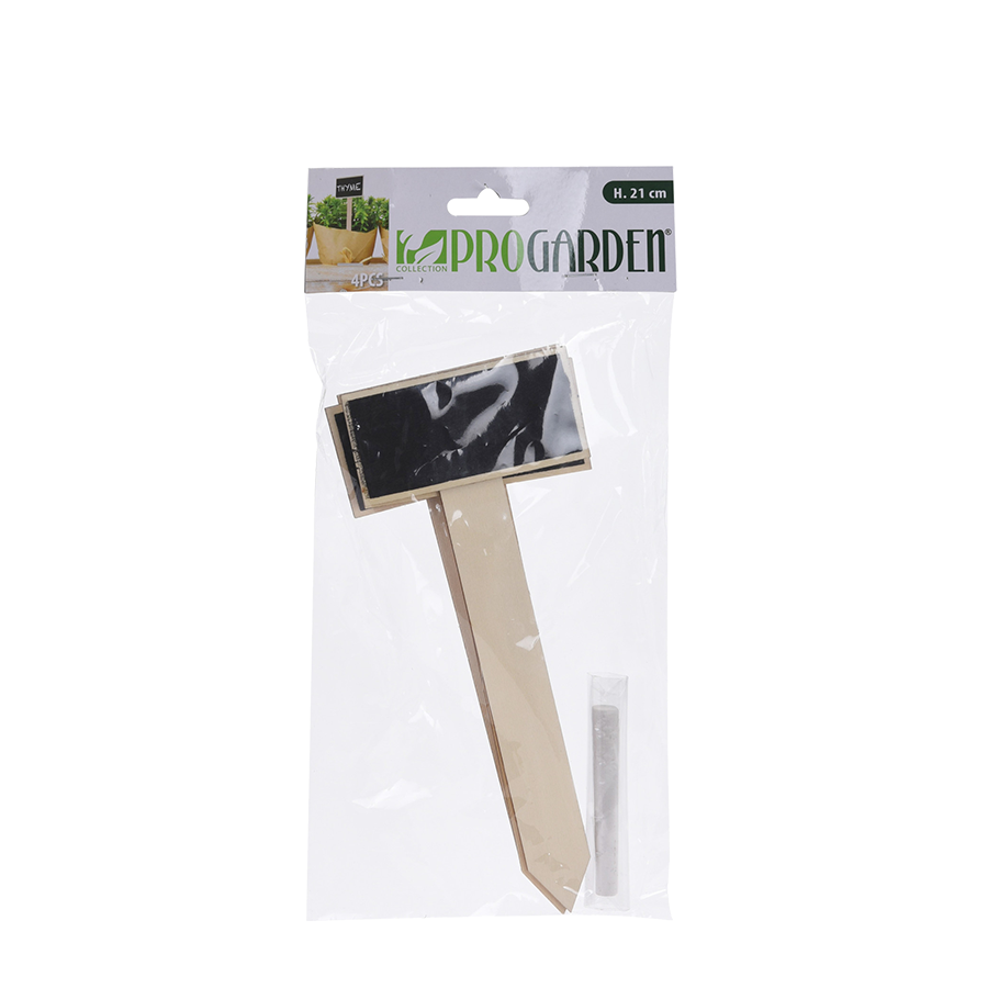 Pro garden plantenlabel hout 4 stuks