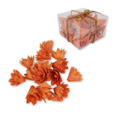 Dekoration blomster træ orange 3 cm | 12 stk