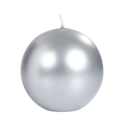 Spaas (r) kuglelys metallisk sølv 8 cm | 12 stk