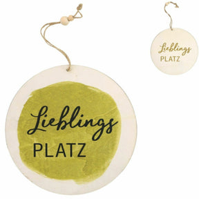 Hængende dekoration lieblings platz træ 20 cm 2 assorteret | 48 stk