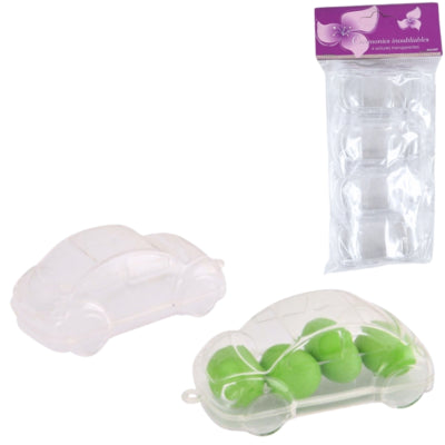 Bøjlebil gennemsigtig 8 cm 4 stk | 48 stk