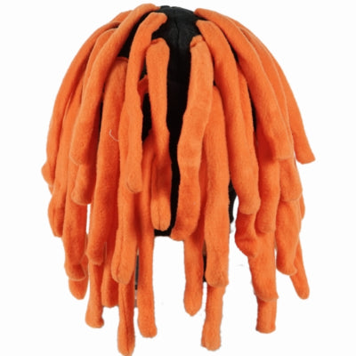 Sort hat med orange hår 40 cm | 12 stk