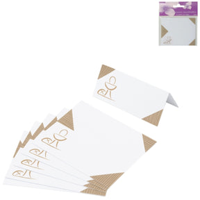Bordkort hvid brun 10 cm 6 stk | 24 stk