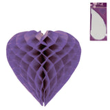 Honeycomb hjerte lilla 30 cm | 24 stk