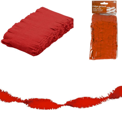 Folat twist guirlande crepe papir rød 6 meter | 24 stk
