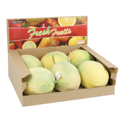 Dekoration frugt melon gul grøn 15 cm | 6 stk