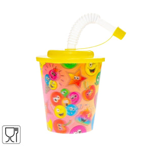 3d kop med sugerør smileys 250 ml | 24 stk