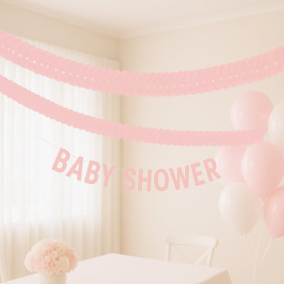 Guirlande rundt papir pink 3 m | 24 stk