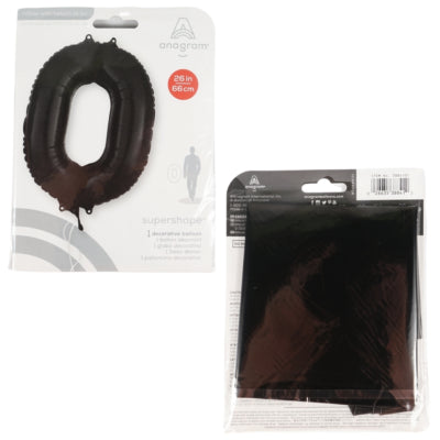 Amscan folieballon nummer 0 sort 66 cm | 40 stk