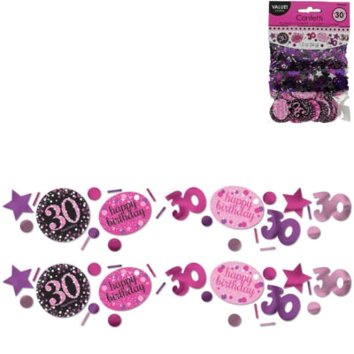 Amscan konfetti 30 år pink 34 g | 48 stk