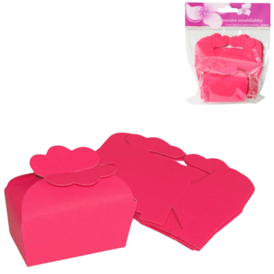 Mini gaveæske mørk pink 7,5 cm 5 stk | 24 stk