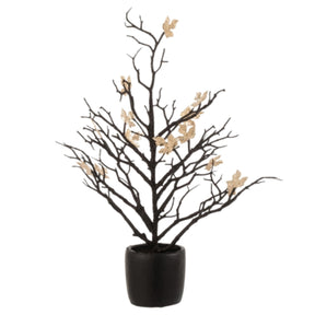 J-line kunstigt træ i potte glitter sort 43 cm | 8 stk