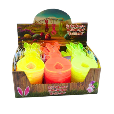 Vedhæng påskehare neon 11 cm 3 assorteret | 72 stk