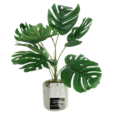 Kunstig plante i cementpotte 40 cm 3 assorteret | 12 stk
