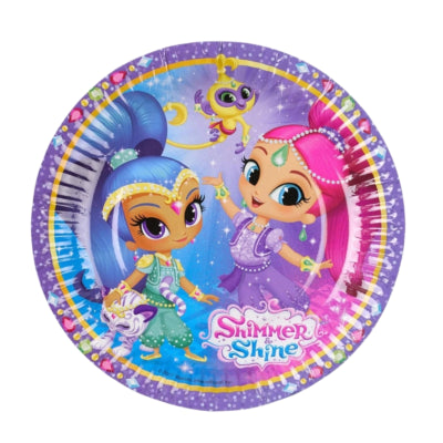 Engangstallerkener shimmer shine papir 8 stk | 30 stk