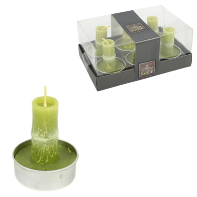 Fyrfadslys bambusgrøn 5 cm 6 stk | 24 stk