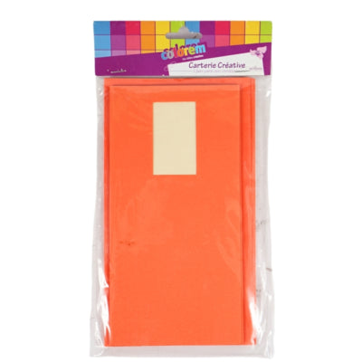 Invitationskort og konvolutter orange 5 stk | 48 stk
