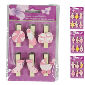 Træpind baby pink 4 assorteret sæt af 6 | 48 stk
