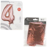 Amscan folieballon nummer 4 rosa guld farvet 66 cm | 40 stk