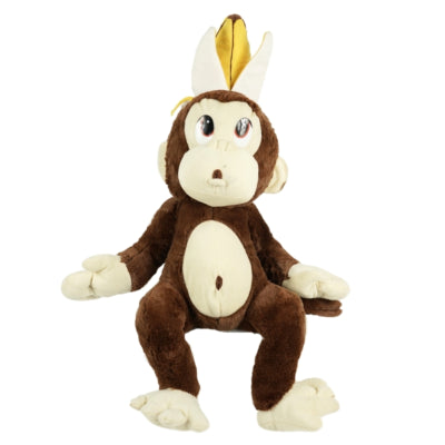 Knuseabe med bananskal siddende 55 cm 2 assorteret | 15 stk