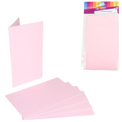 Gør det selv menukort pap pink 10 x 17 cm 5 stk | 24 stk
