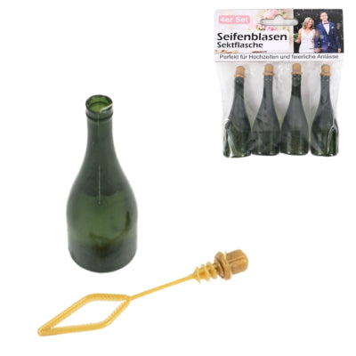 Bobleblæsende champagneflaske 7,7 cm 4 stk | 24 stk