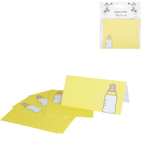 Bordkort sutteflaske gul 10 cm 6 stk | 24 stk