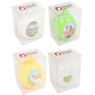 Vedhæng påskeæg fotoramme 5,3 cm 4 assorteret | 18 stk