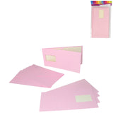 Invitationskort og kuverter pink 5 stk | 48 stk