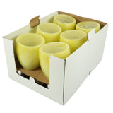 Vokslys med fyrfadslys gul 11 ​​x 12 cm | 12 stk