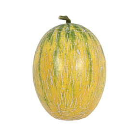 Dekoration frugt honningmelon gul grøn 15 cm | 6 stk
