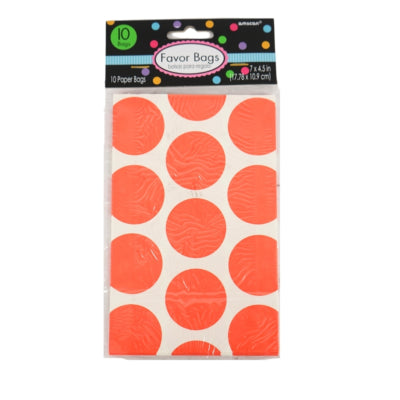 Amscan gaveemballage orange hvid 18 cm x 11 cm | 48 stk