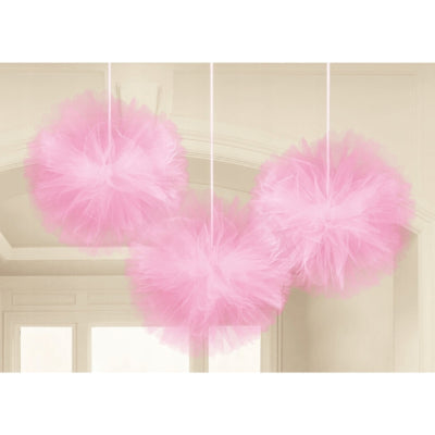 Amscan decoratie tule pompom roze 30 cm sæt varevogn 3 | 27 stk