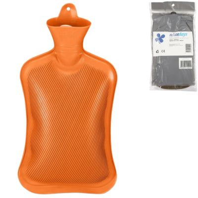 Relaxdays varmtvandsflaske orange 2 l | 6 stk