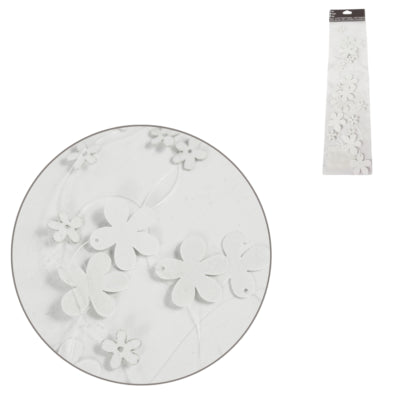 Guirlande blomst hvid 120 cm | 48 stk