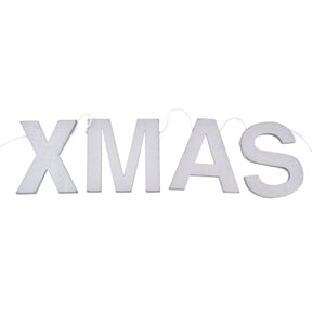 Brevguirlande xmas sølvfarvet vandret 85 cm | 24 stk