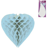 Honeycomb hjerte blå 30 cm | 24 stk