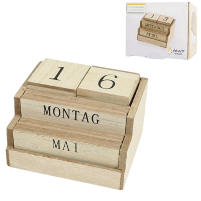 Bordkalender træ 10,5 cm | 6 stk