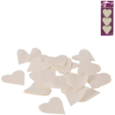 Konfetti hjerte elfenben 100 g | 24 stk