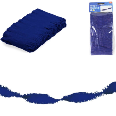 Folat twist guirlande crepe papir blå 6 meter | 24 stk