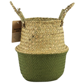 Kurv søgræs olivengrøn brun 22 cm | 8 stk