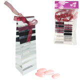 Gavepose stribet bordeaux 15 cm 6 stk | 24 stk
