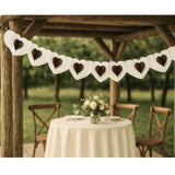 Garland hjerte papir creme 4 m | 24 stk